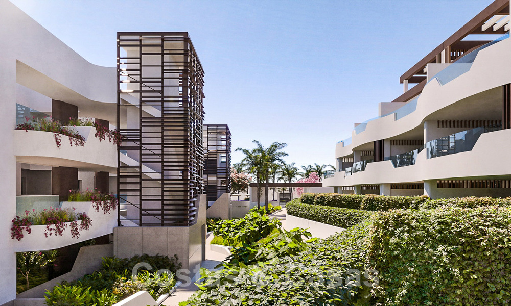 New, luxurious contemporary-style apartments for sale with spacious terrace and panoramic views on the New Golden Mile between Marbella and Estepona 50054