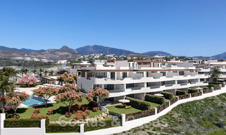 New, luxurious contemporary-style apartments for sale with spacious terrace and panoramic views on the New Golden Mile between Marbella and Estepona 50060 