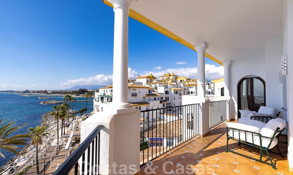 Gigantic duplex penthouse for sale with breath-taking sea views on frontline beach in Puerto Banus' marina, Marbella 49107