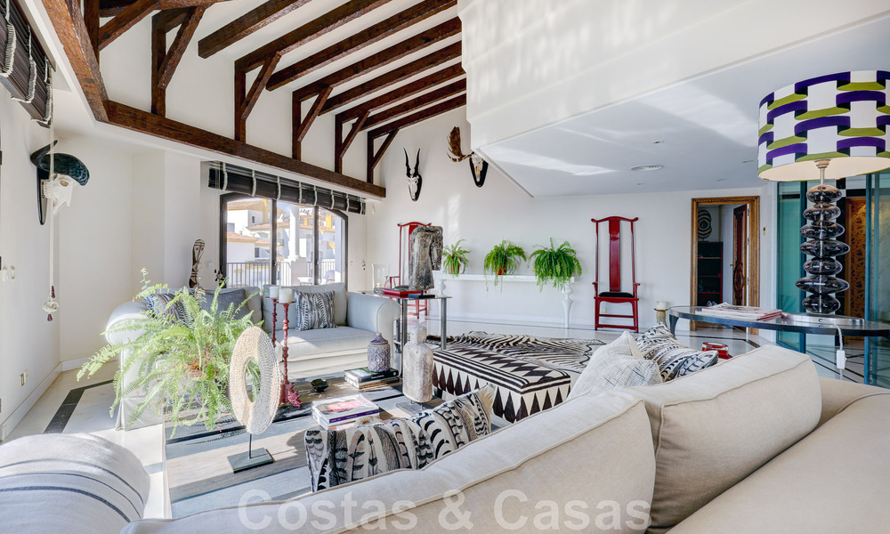 Gigantic duplex penthouse for sale with breath-taking sea views on frontline beach in Puerto Banus' marina, Marbella 49121
