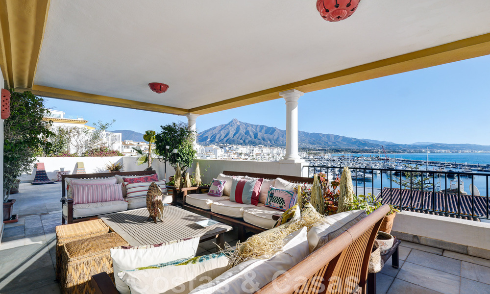 Gigantic duplex penthouse for sale with breath-taking sea views on frontline beach in Puerto Banus' marina, Marbella 49128