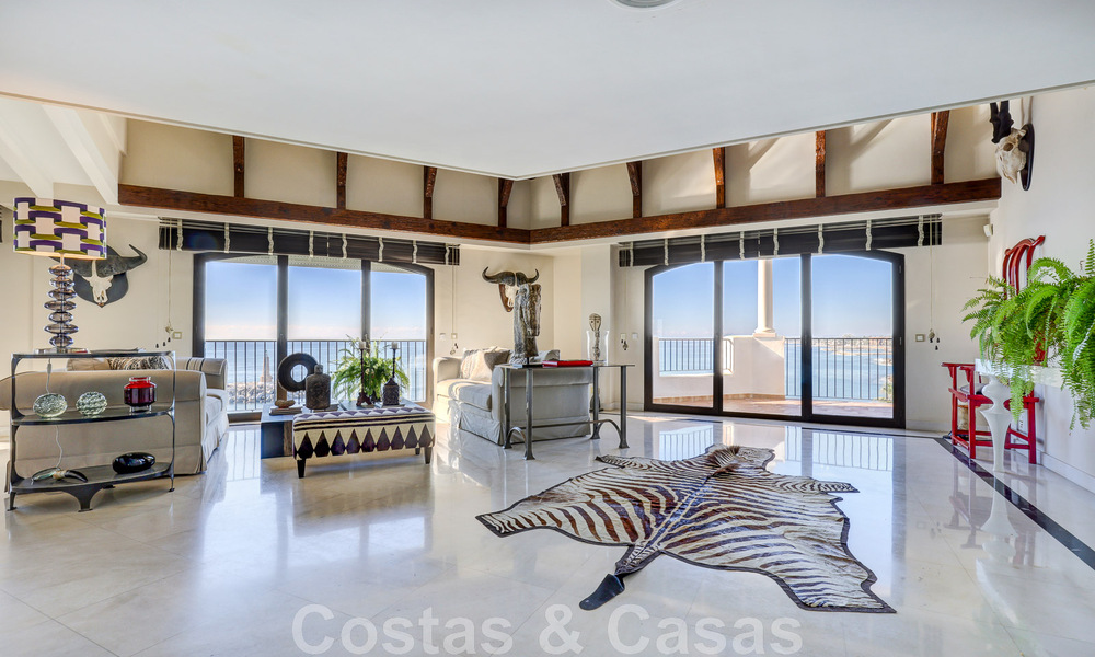Gigantic duplex penthouse for sale with breath-taking sea views on frontline beach in Puerto Banus' marina, Marbella 49140