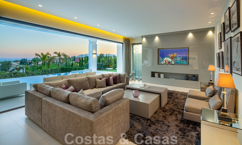 Contemporary, detached luxury villa for sale with panoramic mountain and sea views, heart of Marbella's Golden Mile 49900