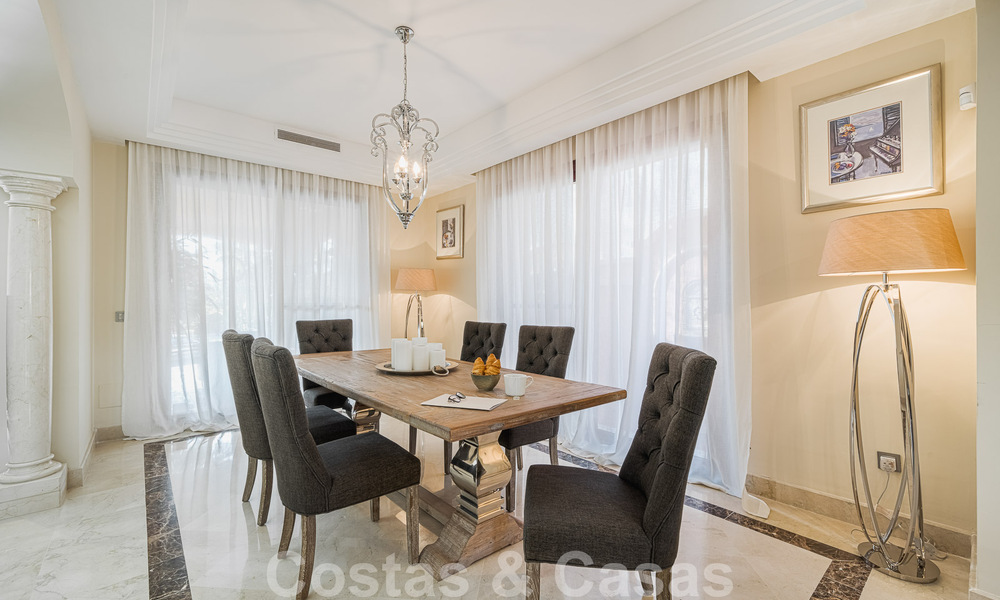 Semi-detached Spanish-style house for sale in a prestigious urbanisation within walking distance of Puerto Banus and the beach in Nueva Andalucia, Marbella 49749