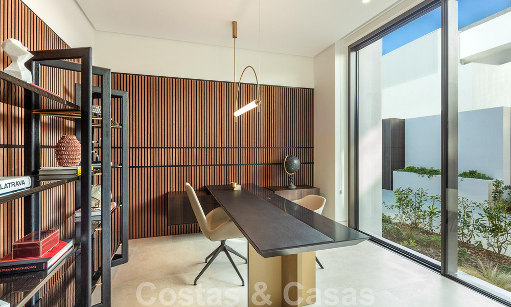 Move-in ready, architectural designer villa for sale with open sea views in a prestigious gated residential area in the hills of La Quinta in Benahavis - Marbella 49258