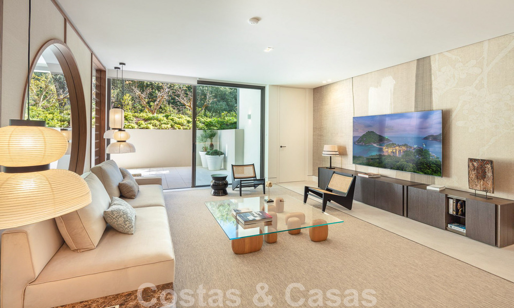 Move-in ready, architectural designer villa for sale with open sea views in a prestigious gated residential area in the hills of La Quinta in Benahavis - Marbella 49273