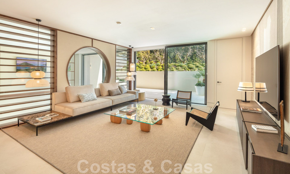 Move-in ready, architectural designer villa for sale with open sea views in a prestigious gated residential area in the hills of La Quinta in Benahavis - Marbella 49274