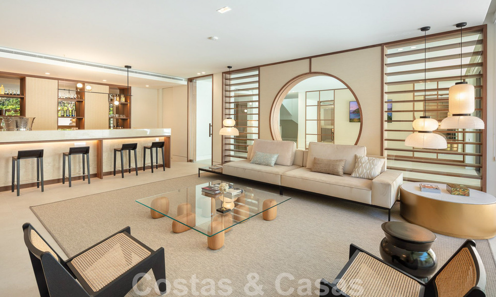 Move-in ready, architectural designer villa for sale with open sea views in a prestigious gated residential area in the hills of La Quinta in Benahavis - Marbella 49275
