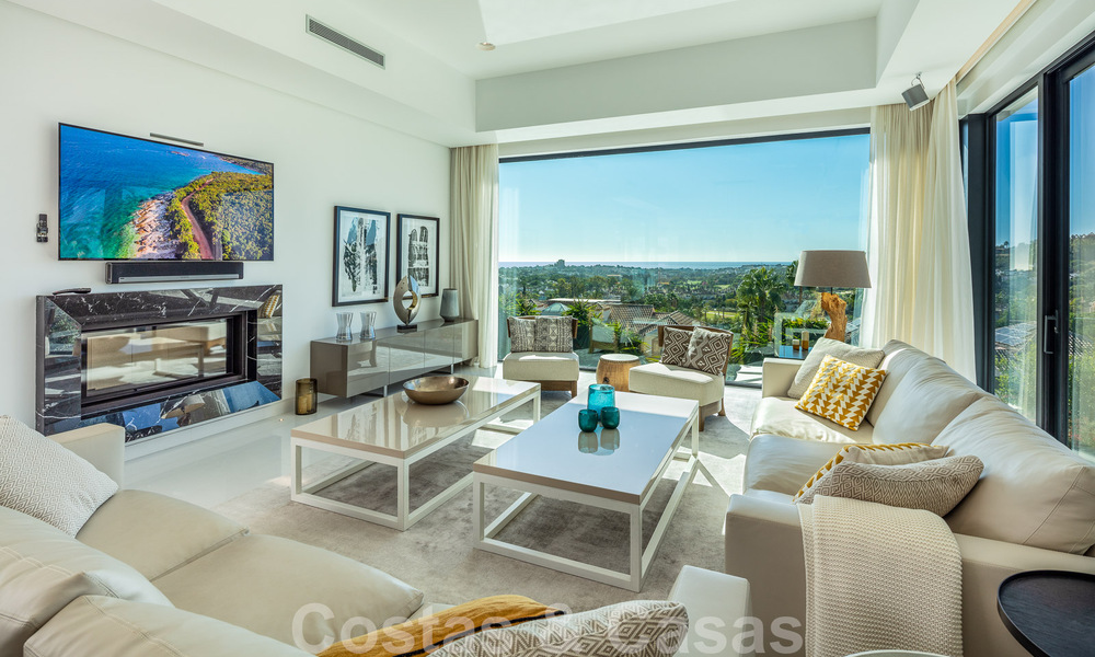 Modern luxury villa for sale located with private tennis court in prestigious residential area in Nueva Andalucia's golf valley, Marbella 50131