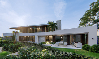 New contemporary designer villa for sale a stone's throw from the New Golden Mile beach, between Marbella and Estepona 50022 