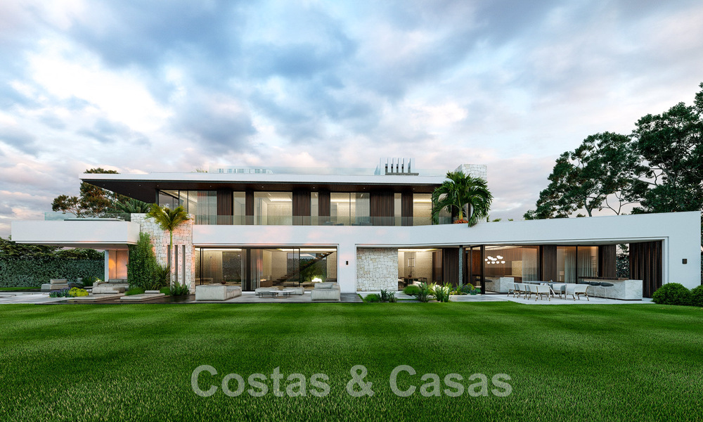 New contemporary designer villa for sale a stone's throw from the New Golden Mile beach, between Marbella and Estepona 50027