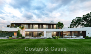 New contemporary designer villa for sale a stone's throw from the New Golden Mile beach, between Marbella and Estepona 50027 