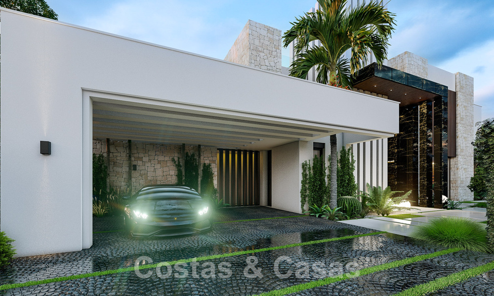 New contemporary designer villa for sale a stone's throw from the New Golden Mile beach, between Marbella and Estepona 50032