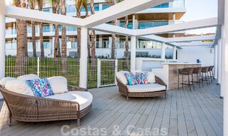 Move-in ready, spacious penthouse for sale with private pool and panoramic golf and sea views, adjacent to a golf club in Mijas, Costa del Sol 50472 