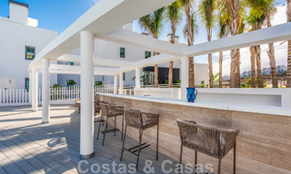 Move-in ready, spacious penthouse for sale with private pool and panoramic golf and sea views, adjacent to a golf club in Mijas, Costa del Sol 50490 