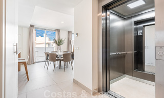 Move-in ready, spacious penthouse for sale with private pool and panoramic golf and sea views, adjacent to a golf club in Mijas, Costa del Sol 50514 