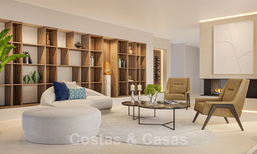 New luxury villa in attractive, Mediterranean architectural style for sale overlooking the golf course in the heart of Nueva Andalucia's golf valley 50681