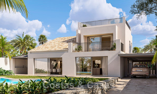 New luxury villa in attractive, Mediterranean architectural style for sale overlooking the golf course in the heart of Nueva Andalucia's golf valley 50682