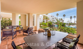 Spacious, stylish apartment for sale in gated complex on frontline beach with sea views, on the New Golden Mile, Marbella - Estepona 51312 