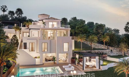 New luxury villa for sale with a contemporary architectural style located in a secure community of Nueva Andalucia, Marbella 51462