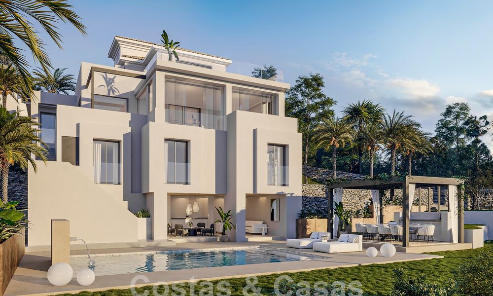 New luxury villa for sale with a contemporary architectural style located in a secure community of Nueva Andalucia, Marbella 51465