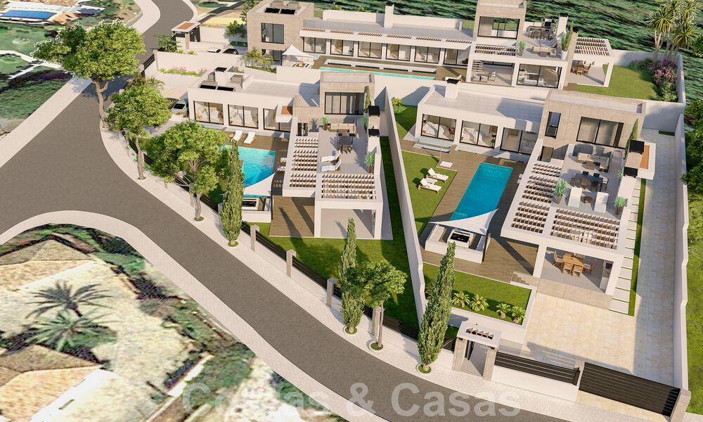 3 New designer villas for sale a stone's throw from the golf course in a luxury resort in Mijas, Costa del Sol 53545