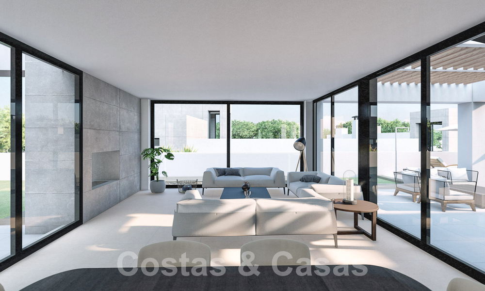 3 New designer villas for sale a stone's throw from the golf course in a luxury resort in Mijas, Costa del Sol 53555