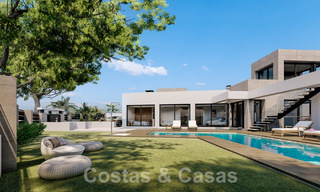 3 New designer villas for sale a stone's throw from the golf course in a luxury resort in Mijas, Costa del Sol 53567 