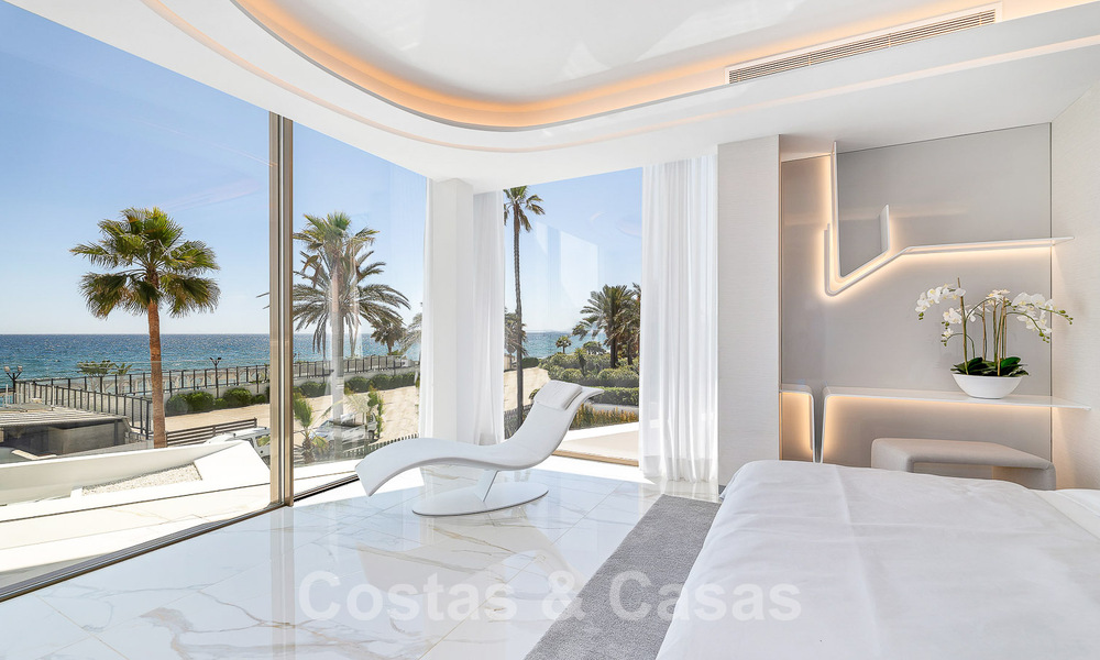 Newly built luxury villa with architectural design for sale, frontline beach in Los Monteros, Marbella 52302