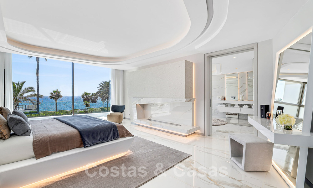 Newly built luxury villa with architectural design for sale, frontline beach in Los Monteros, Marbella 52305