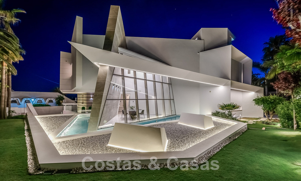 Newly built luxury villa with architectural design for sale, frontline beach in Los Monteros, Marbella 52326