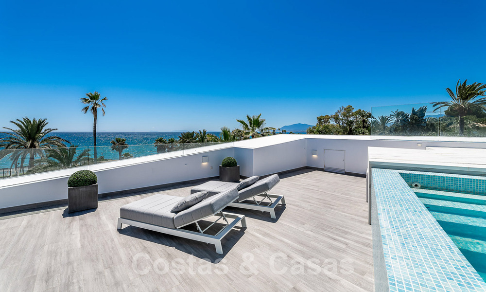 Newly built luxury villa with architectural design for sale, frontline beach in Los Monteros, Marbella 52333