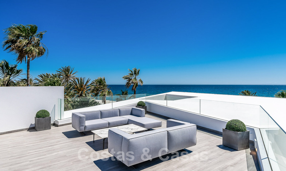 Newly built luxury villa with architectural design for sale, frontline beach in Los Monteros, Marbella 52337