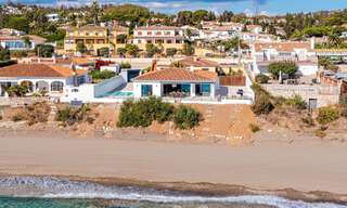 Stunning modern-Mediterranean-style beach villa for sale with frontal sea views, frontline beach in Mijas, Costa del Sol 54555 