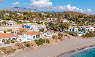 Stunning modern-Mediterranean-style beach villa for sale with frontal sea views, frontline beach in Mijas, Costa del Sol 54556 