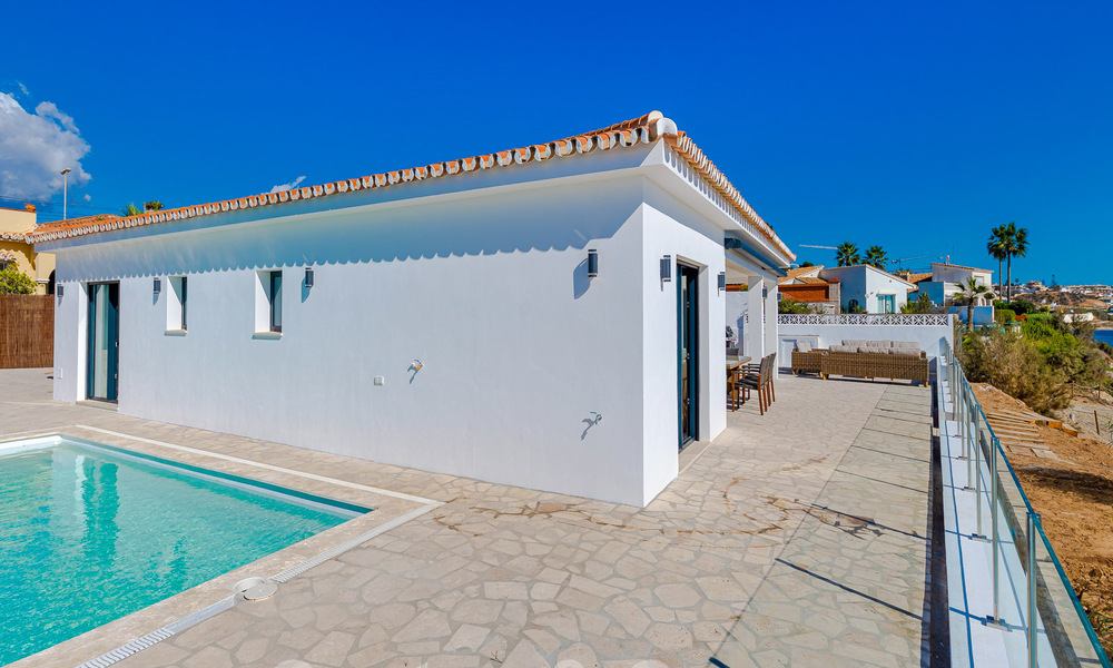 Stunning modern-Mediterranean-style beach villa for sale with frontal sea views, frontline beach in Mijas, Costa del Sol 54586
