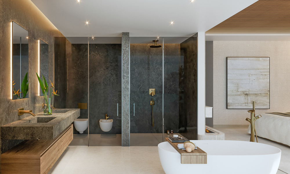 Exclusive project with 4 semi-detached luxury villas for sale, frontline beach, in East Marbella. Last villa, huge discount! 53346