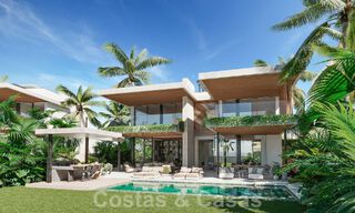 New project! Ultra-modern luxury villas for sale with Balinese exterior design, on frontline beach near San Pedro, Marbella 53400 