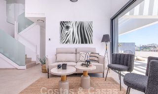 Contemporary duplex penthouse for sale with private pool, on the New Golden Mile between Marbella and Estepona 53612 