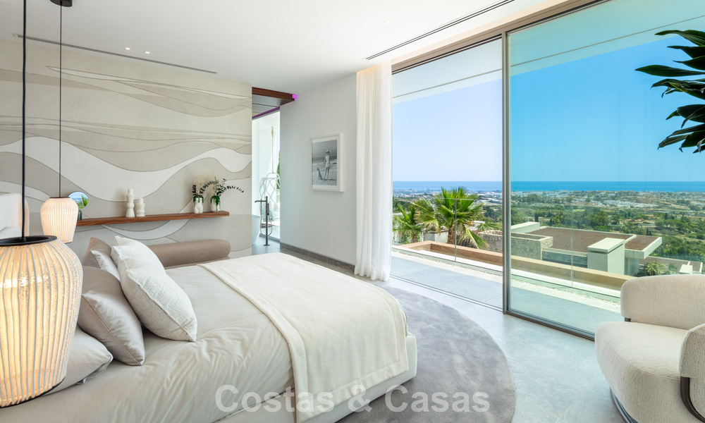 Stunning, architectural luxury villa for sale with open sea views in an elevated gated residential area in the hills of La Quinta in Marbella - Benahavis 54127