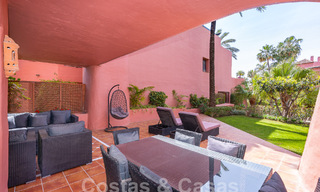 Luxury garden apartment for sale in a frontline beach complex on the New Golden Mile between Marbella and Estepona 55284 