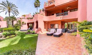 Luxury garden apartment for sale in a frontline beach complex on the New Golden Mile between Marbella and Estepona 55288 