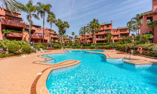 Luxury garden apartment for sale in a frontline beach complex on the New Golden Mile between Marbella and Estepona 55307 