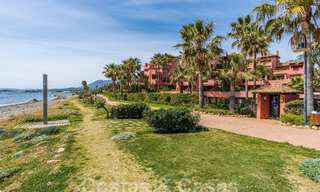 Luxury garden apartment for sale in a frontline beach complex on the New Golden Mile between Marbella and Estepona 55310 