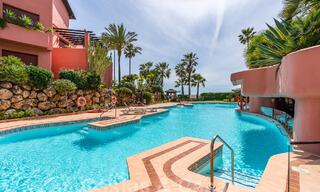 Luxury garden apartment for sale in a frontline beach complex on the New Golden Mile between Marbella and Estepona 55314 