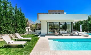 Spacious contemporary luxury villa located on frontline golf with views of La Concha mountain in Nueva Andalucia, Marbella 55559 