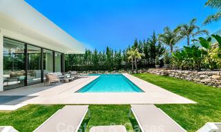 Spacious contemporary luxury villa located on frontline golf with views of La Concha mountain in Nueva Andalucia, Marbella 55563 