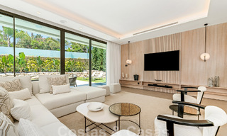 Spacious contemporary luxury villa located on frontline golf with views of La Concha mountain in Nueva Andalucia, Marbella 55572 