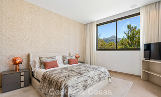 Spacious contemporary luxury villa located on frontline golf with views of La Concha mountain in Nueva Andalucia, Marbella 786398 