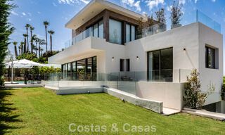 Spacious contemporary luxury villa located on frontline golf with views of La Concha mountain in Nueva Andalucia, Marbella 786411 